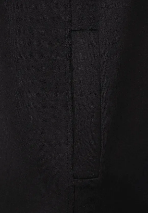 Sweatkleid mit Tapedetails - Black