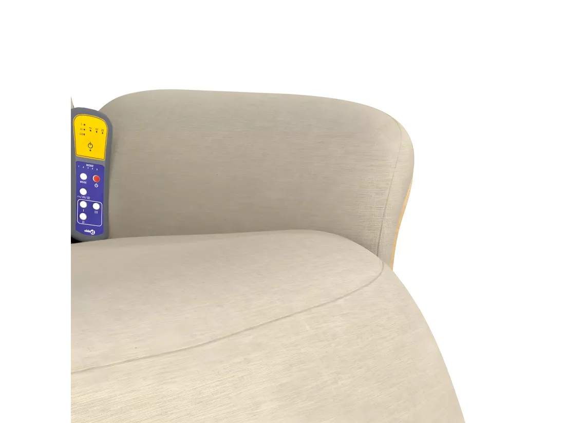 Fauteuil inclinable de massage avec repose-pieds crème tissu