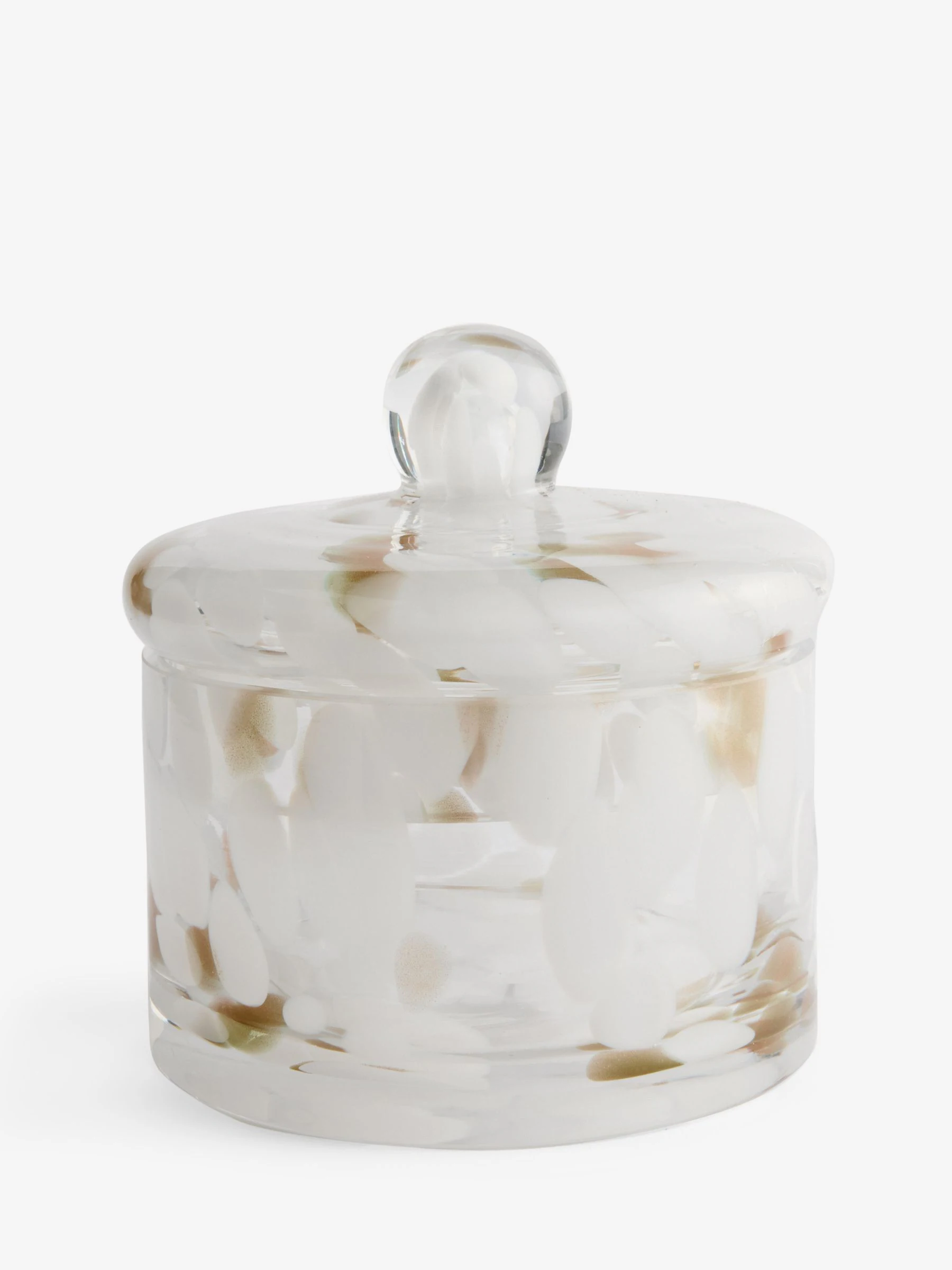 Glass Confetti Trinket Pot With Lid
