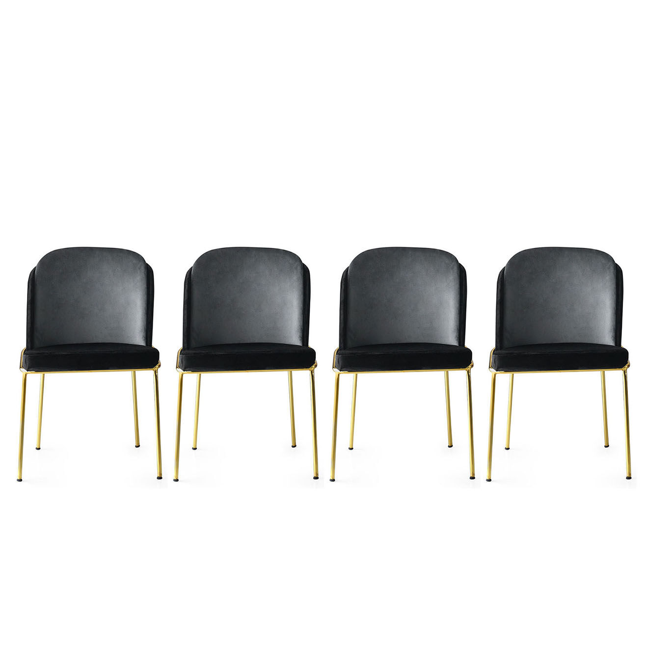 Homitis 4 Chaises Dore noires - 54x86x55 cm