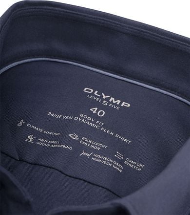 OLYMP Level Five Overhemd Donkerblauw 073464-18 kopen