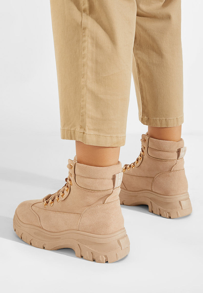 Bottines à lacets femme beige Onisa