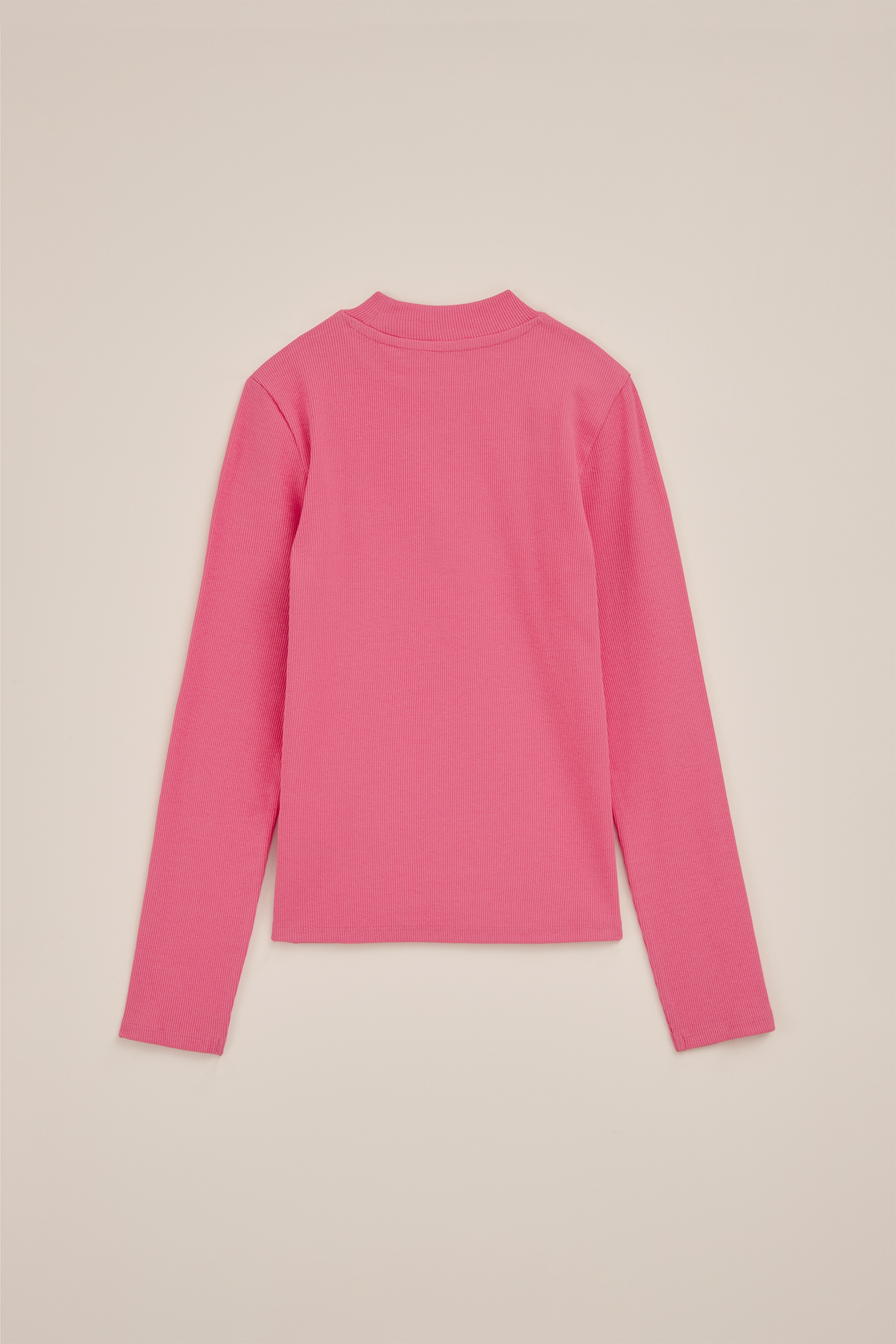 Meisjes geribd T-shirt WE Fashion Felroze