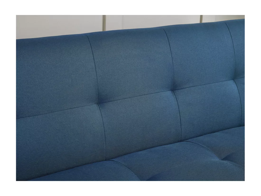 Canapé scandinave convertible 3 places tissu bleu canard WOODEN