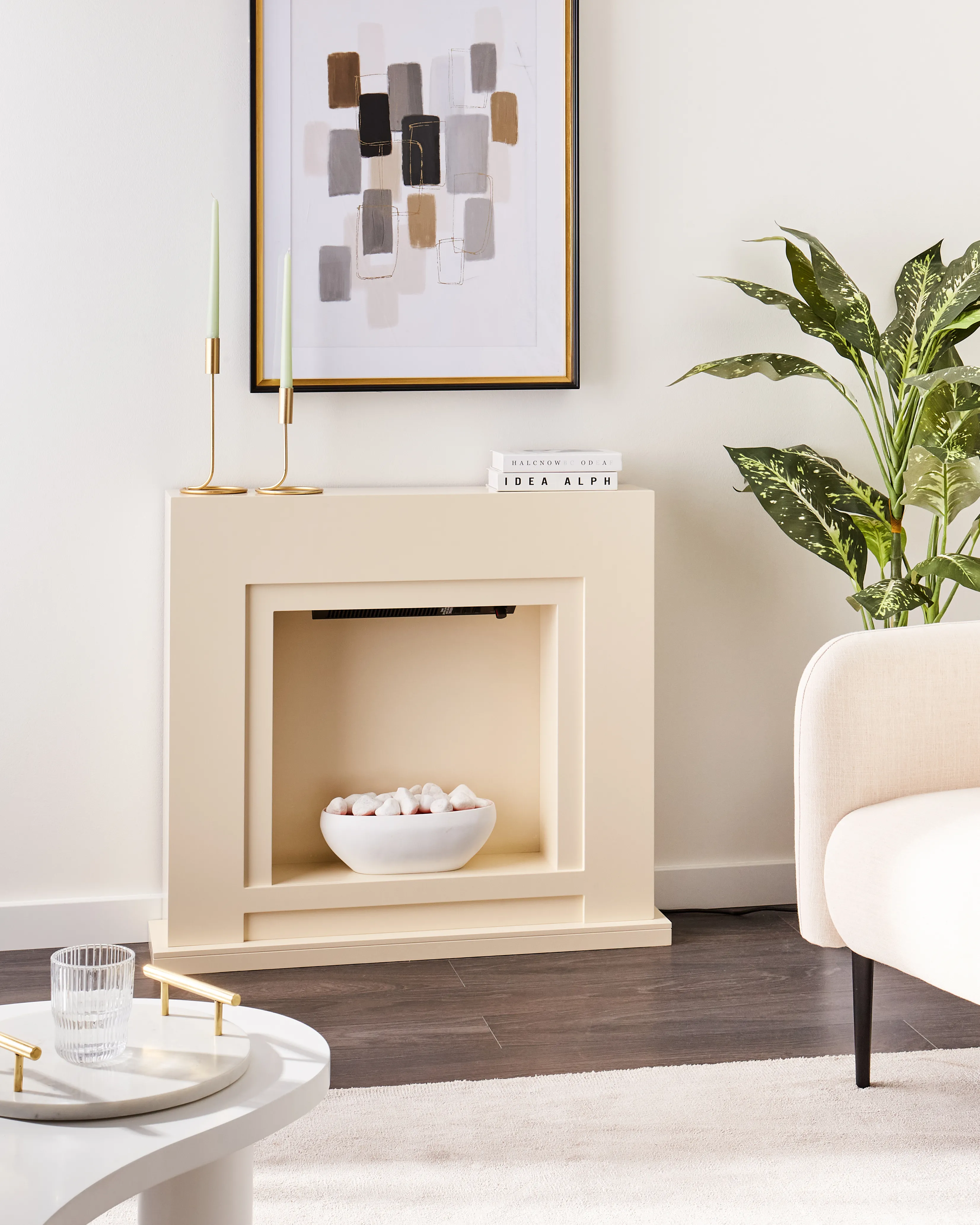 Elektrische haard met verwarmingsfunctie SAHARA Beige