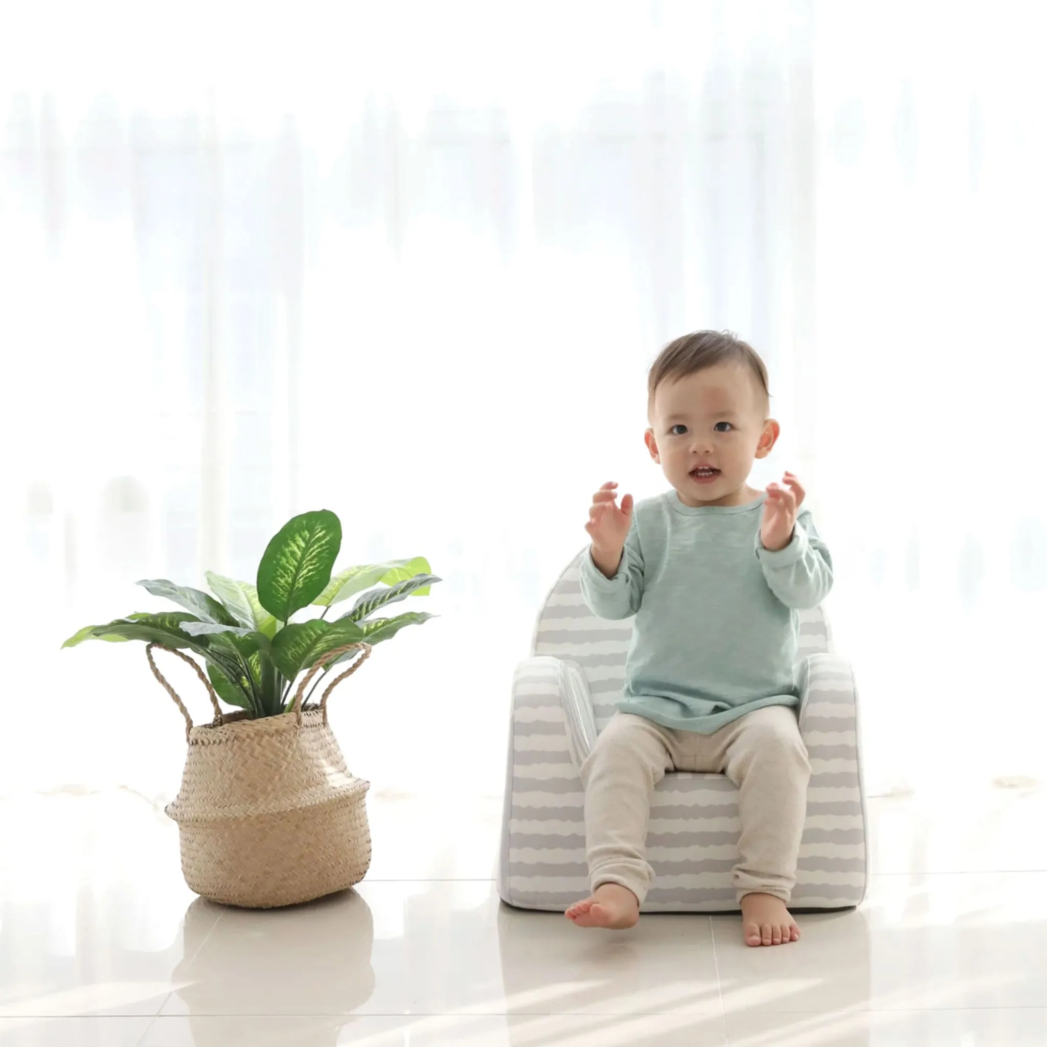 Baby Care Canapé de Luxe pour Enfants en Cuir Soffkin - Gris