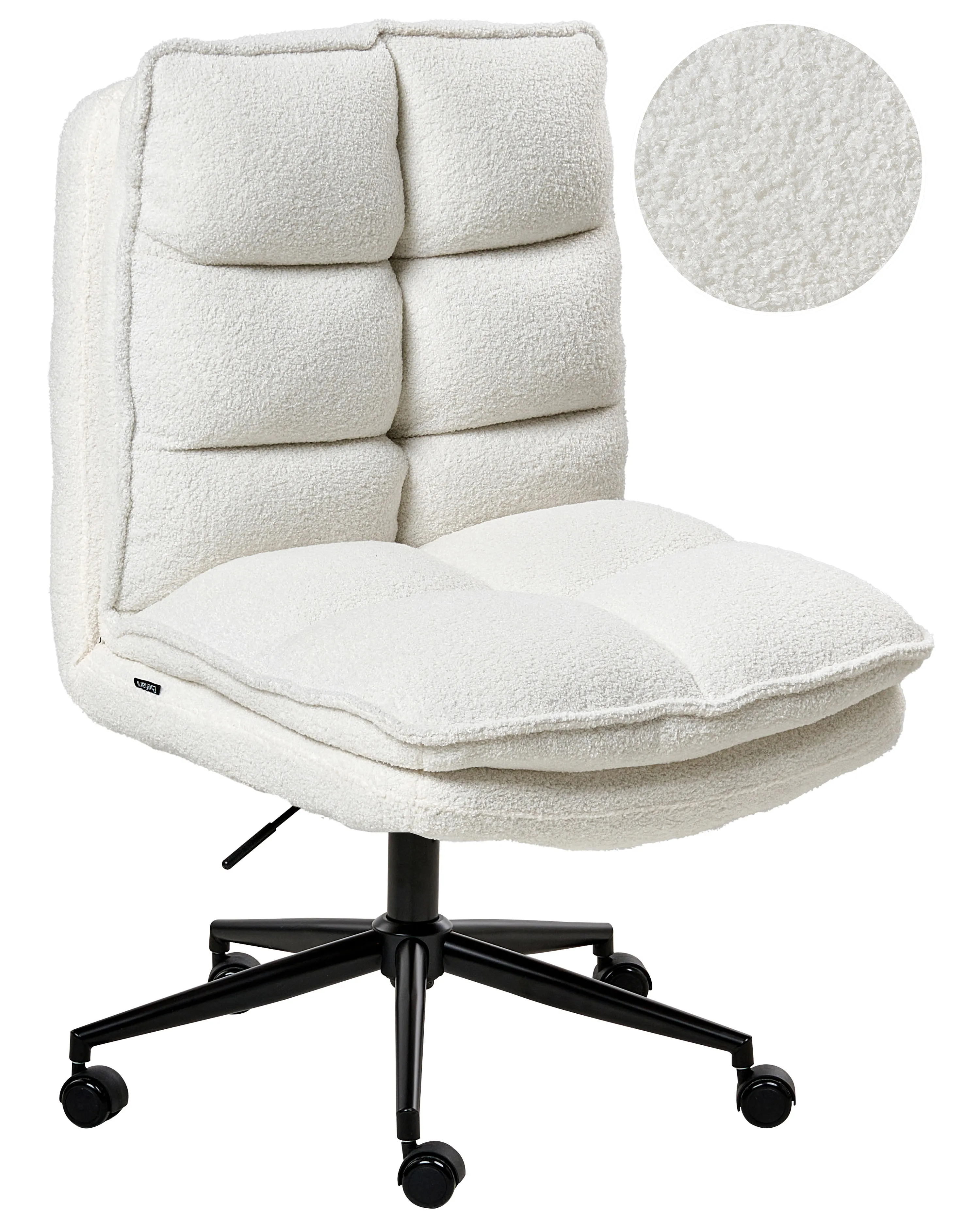 Bureaustoel ADDISON Bouclé Wit