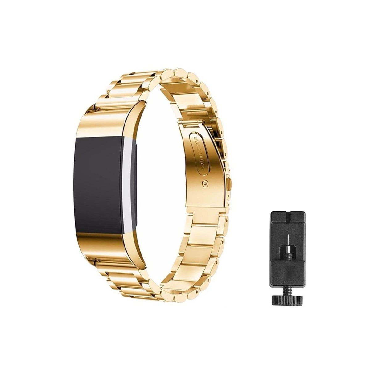 Rustfritt stål armbånd FITBIT Charge 3 - Gull
