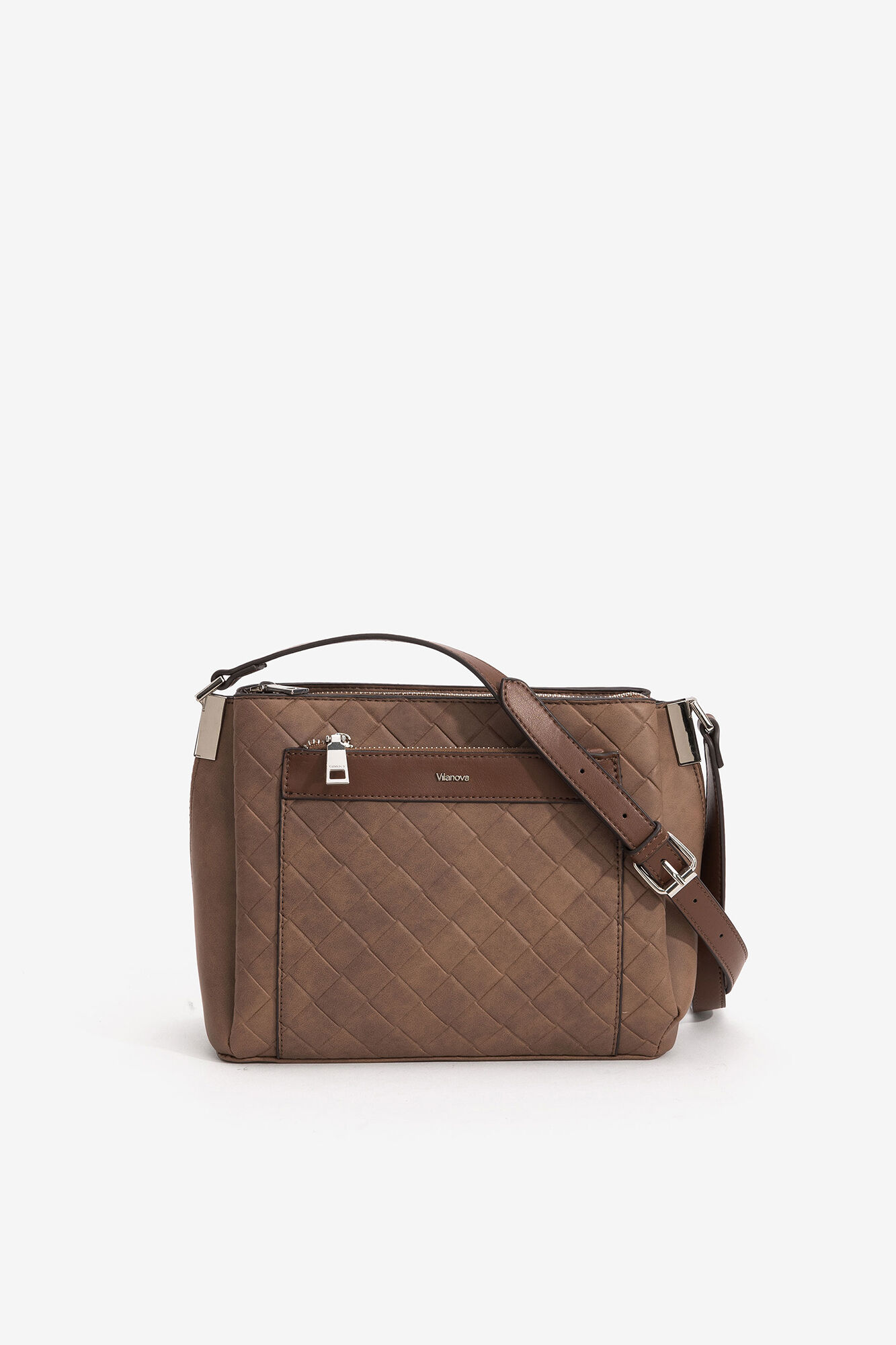 Bolsa transversal texturizada - Bege