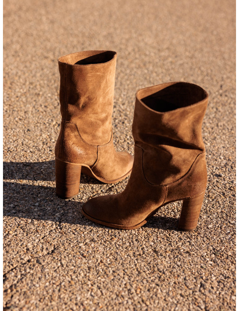 PAOYAMA BOOTS VELOURS TAUPE