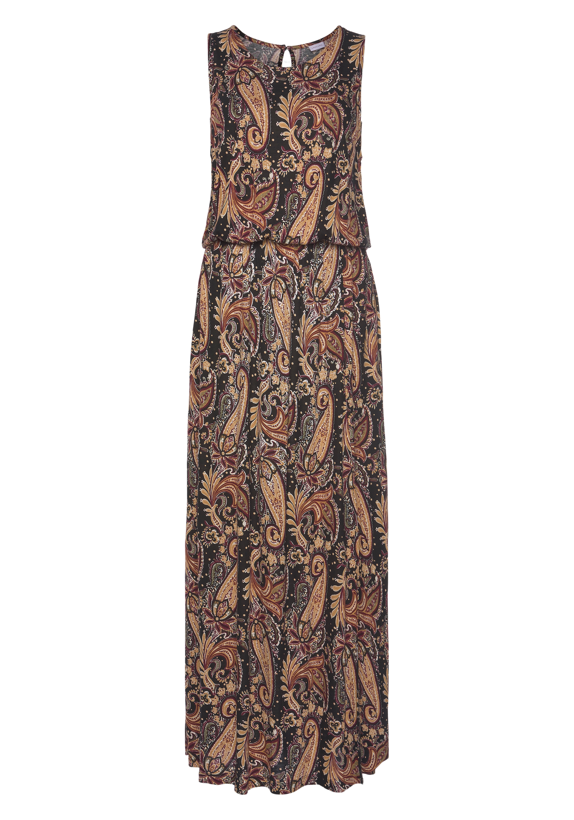 LASCANA Maxikleid Seitennahttaschen mit Paisleyprint und Schlitz, Sommerkleid mit Taschen, Strandkleid
