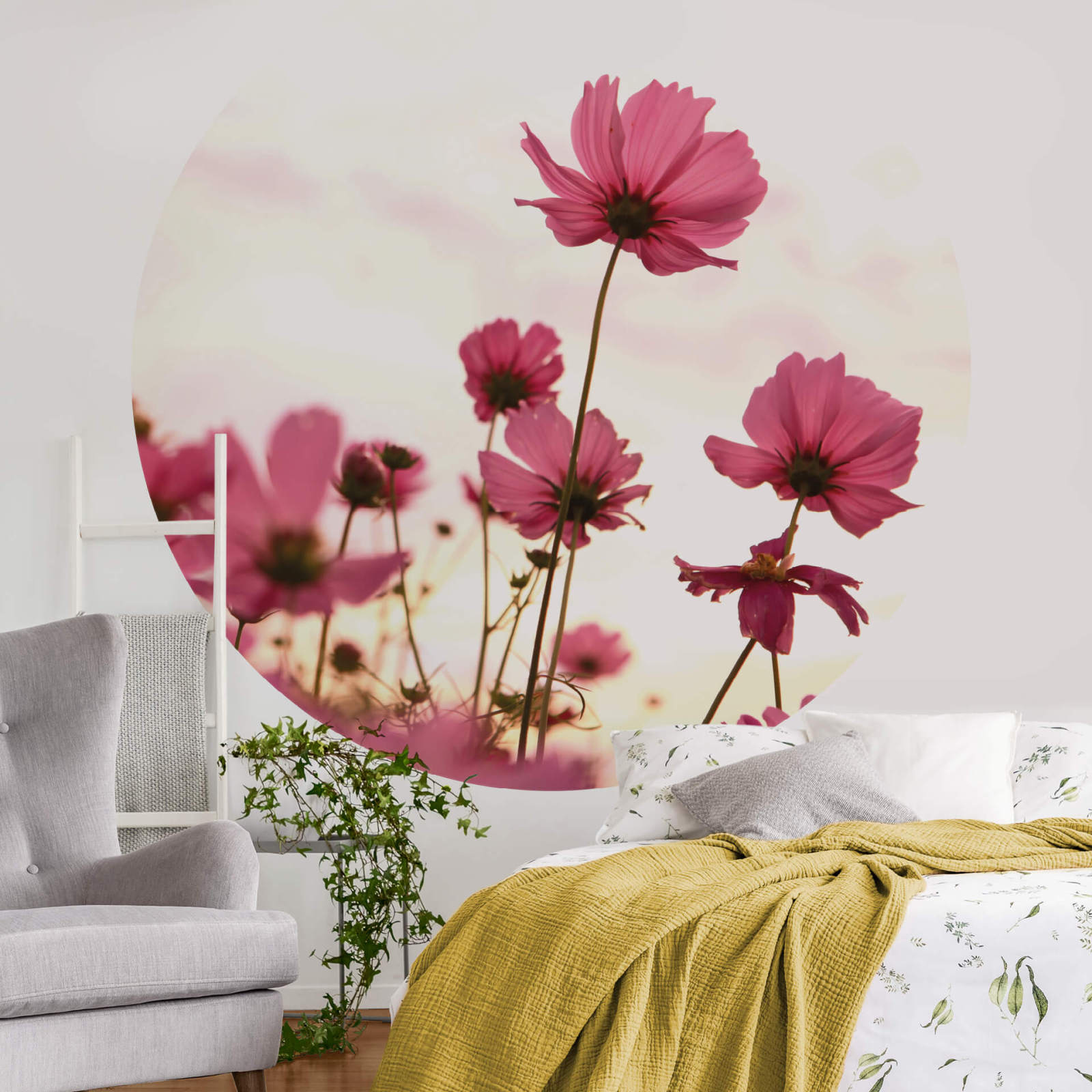 Fototapete DESIGNWALLS 2.0 - rosa-grün - Blumen - 1,4 Meter