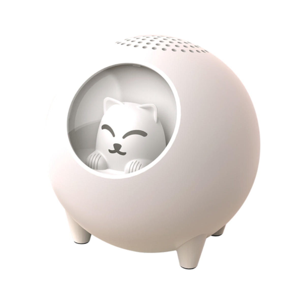 Caixa de Som Bluetooth Sem Fio Smartek Planeta Gato com Luzes