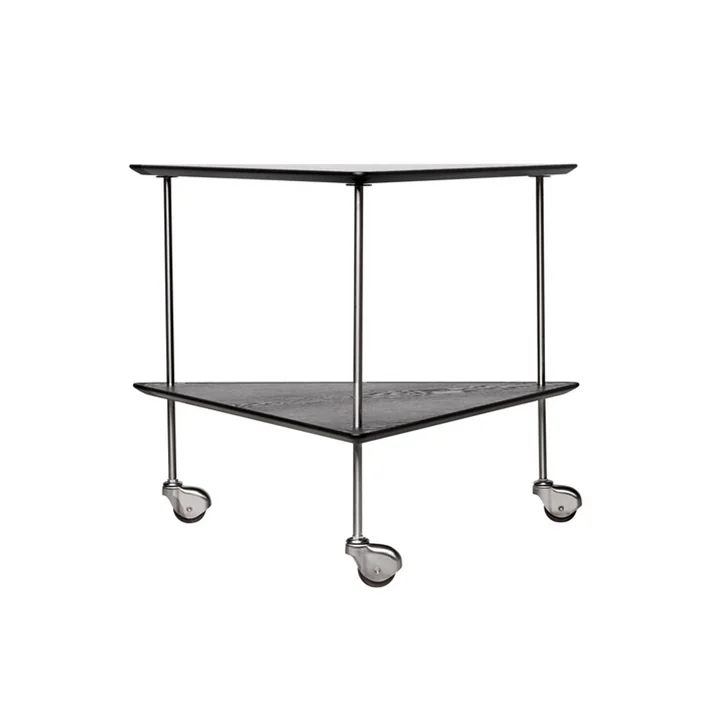 Fritz Hansen - AJ Trolley Beistelltisch, Esche schwarz / Chrom