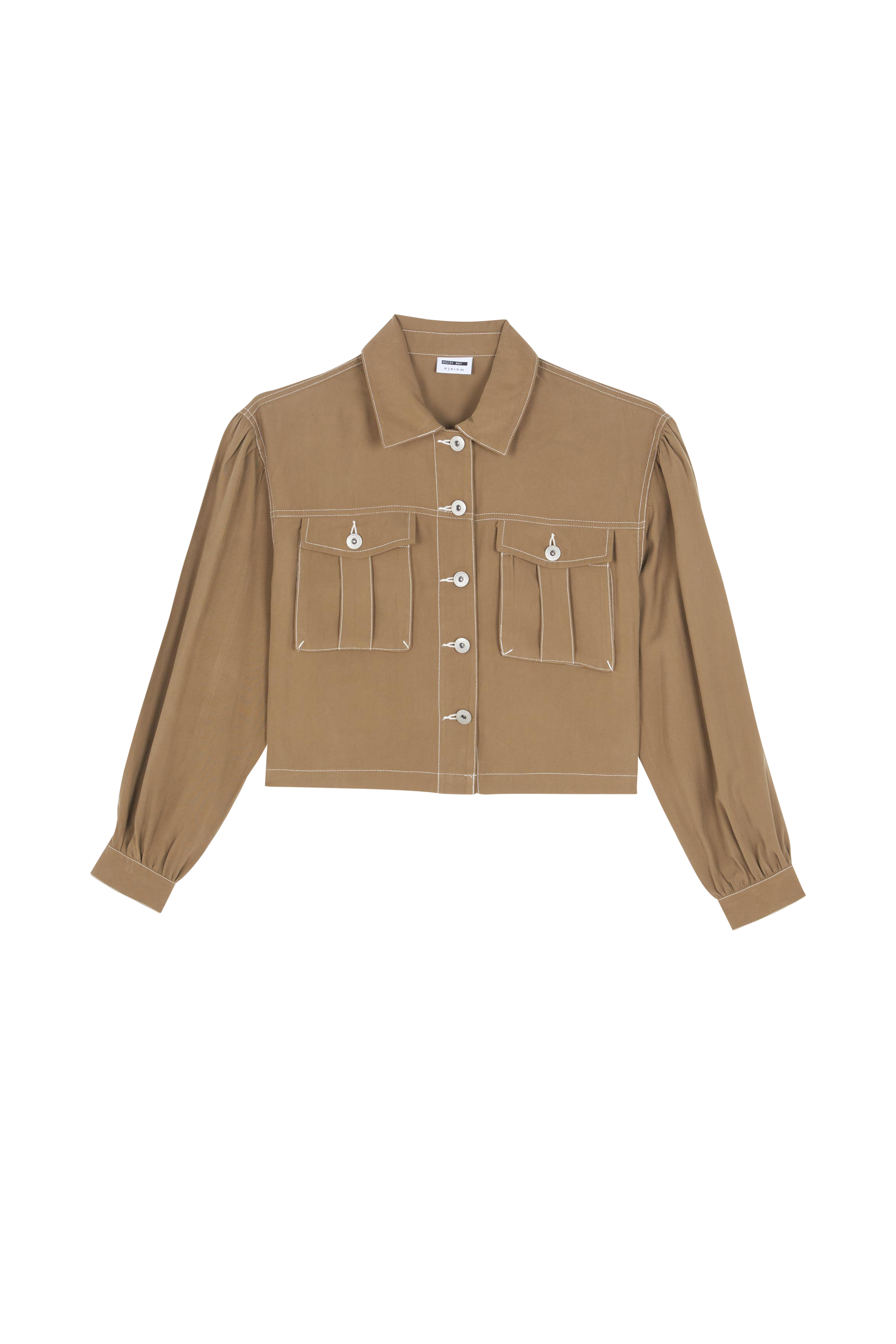 NOISY MAY Chemise  NMMILLE L/S COLORED DENIM JACKET LAB Marron