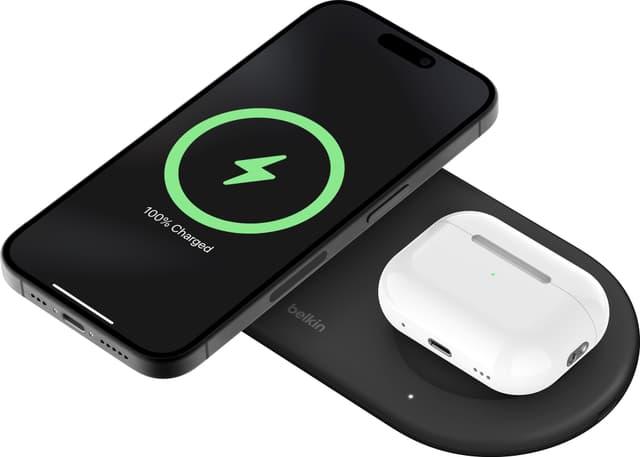 Belkin BoostCharge Pro 2i1 Magnetic Qi2 trådløs oplader (sort)