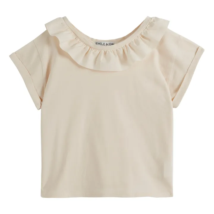 Emile et Ida T-shirt Col à Volants | Ecru
