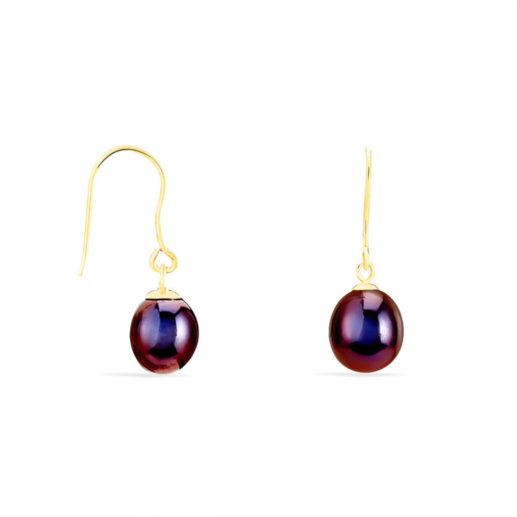 Boucles D'oreilles Pendantes Severiane Or Jaune Perle De Culture