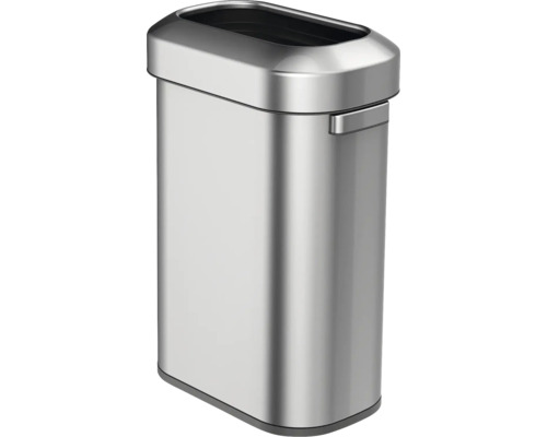 EKO afvalbak met open opening, Urban 60 l, zilver