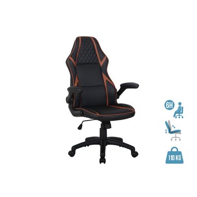 Fauteuil gamer RACER SPEED - accoudoirs rabattables - noir et camel