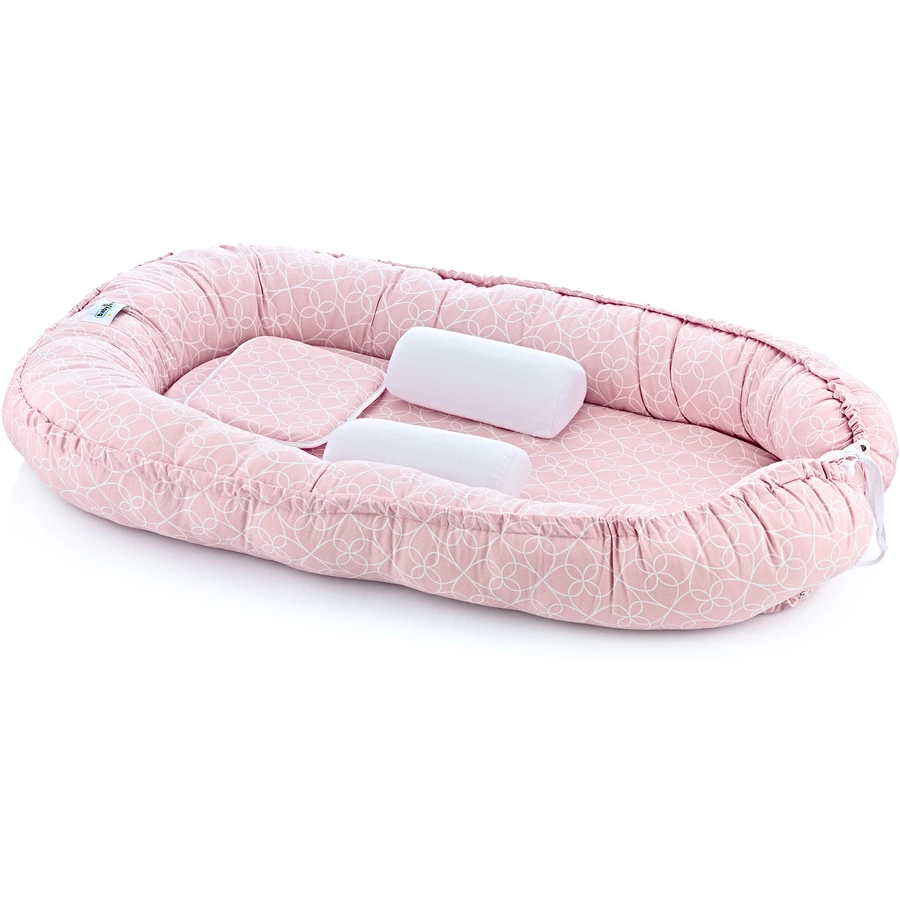 babyJem Babynest mit Seiten und Kopfschutz pink