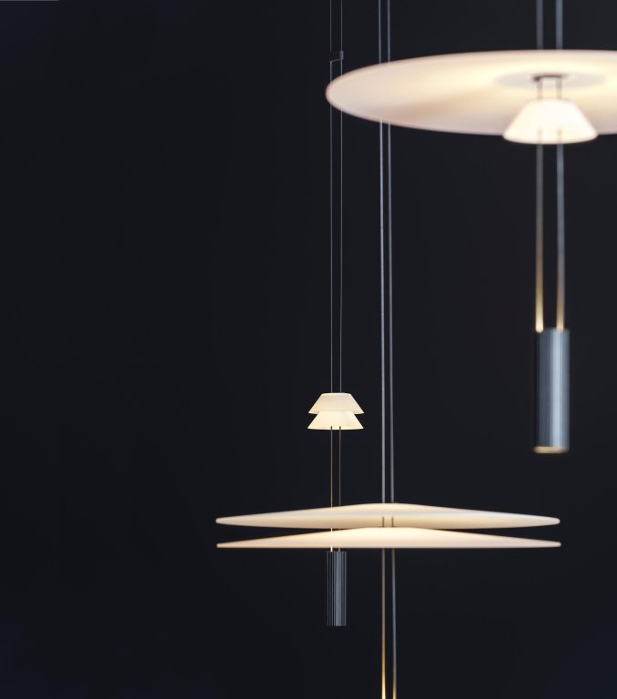 Vibia Flamingo Mini 1590 hanglamp LED Ø45 wit/zwart