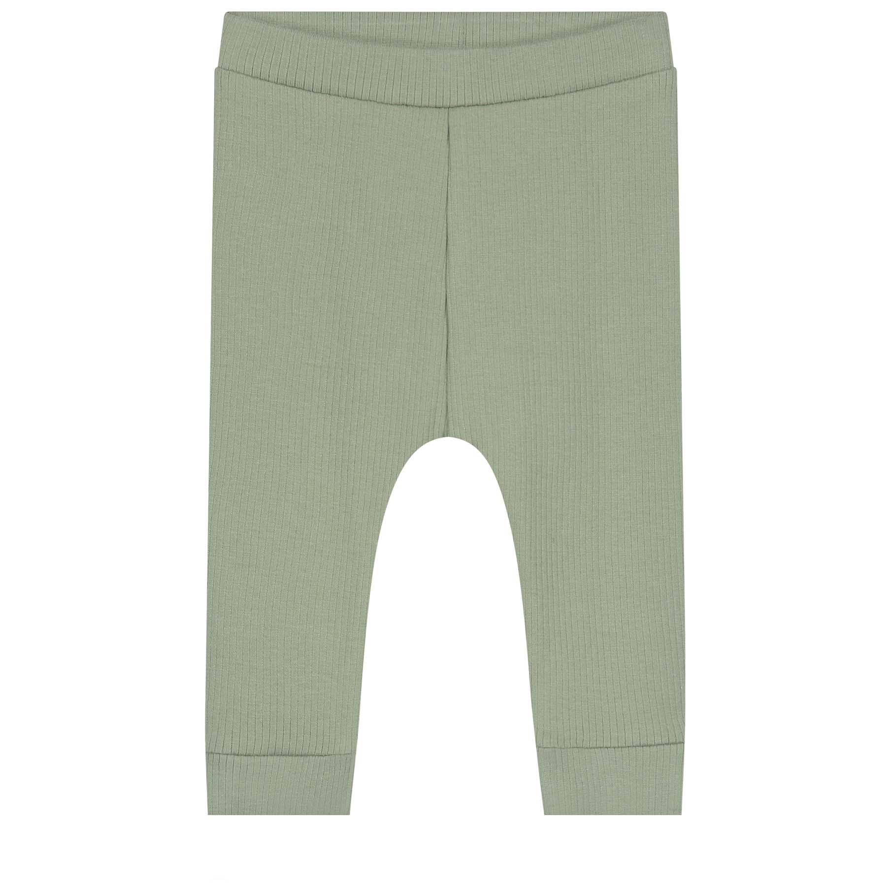 Prénatal newborn broek rib  effen groen