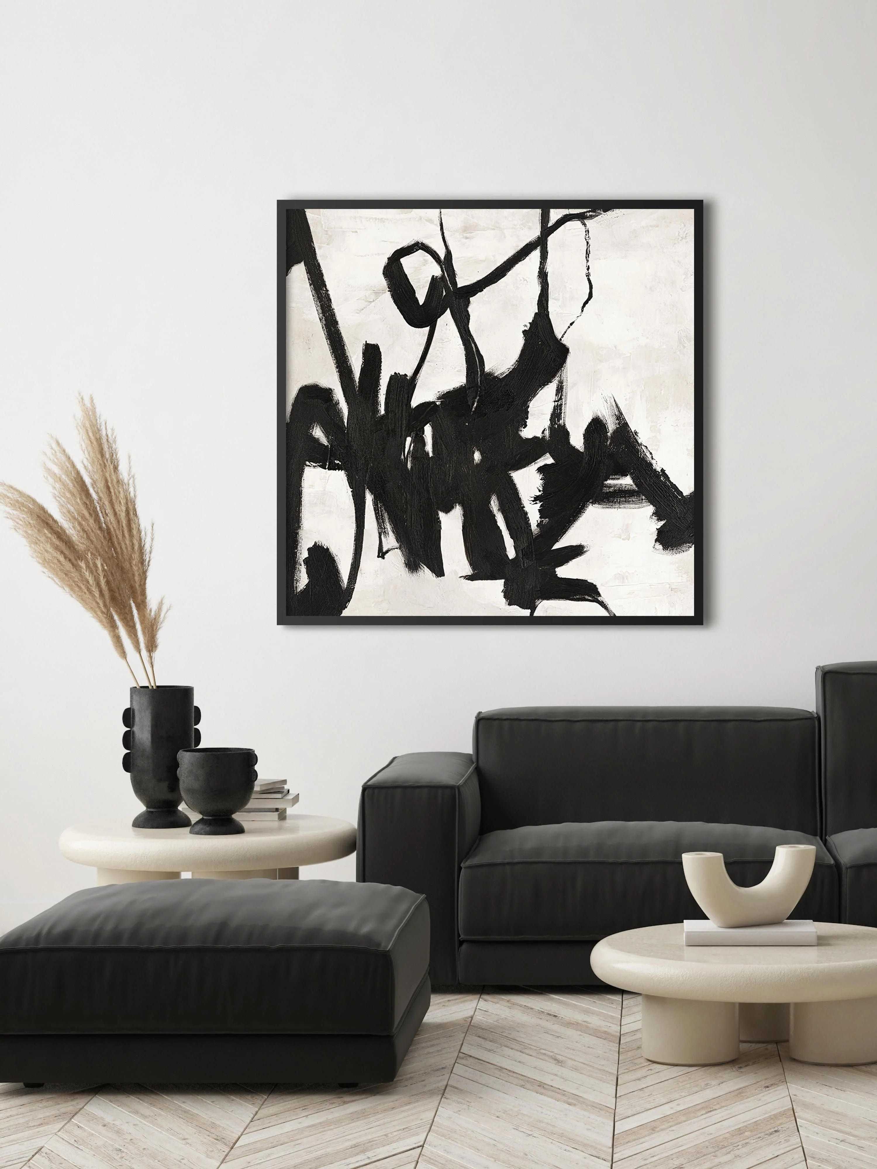 Handgeschilderd ingelijst canvas Playblack