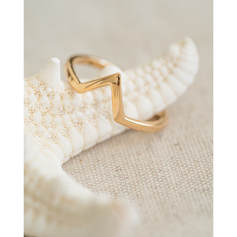 Bague Fine Plaqué Or Mode Tendance Triangle