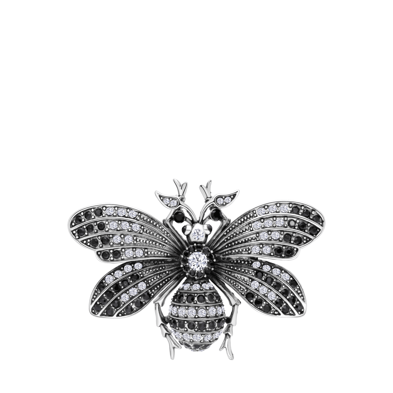Zilverkleurig bijoux broche kever