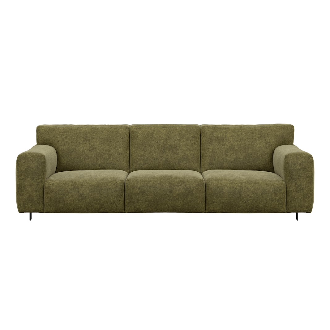 Vesta 4-seter I Tekstil Eros Forest, standardsøm, sort metallben 10 cm, Comfort CM