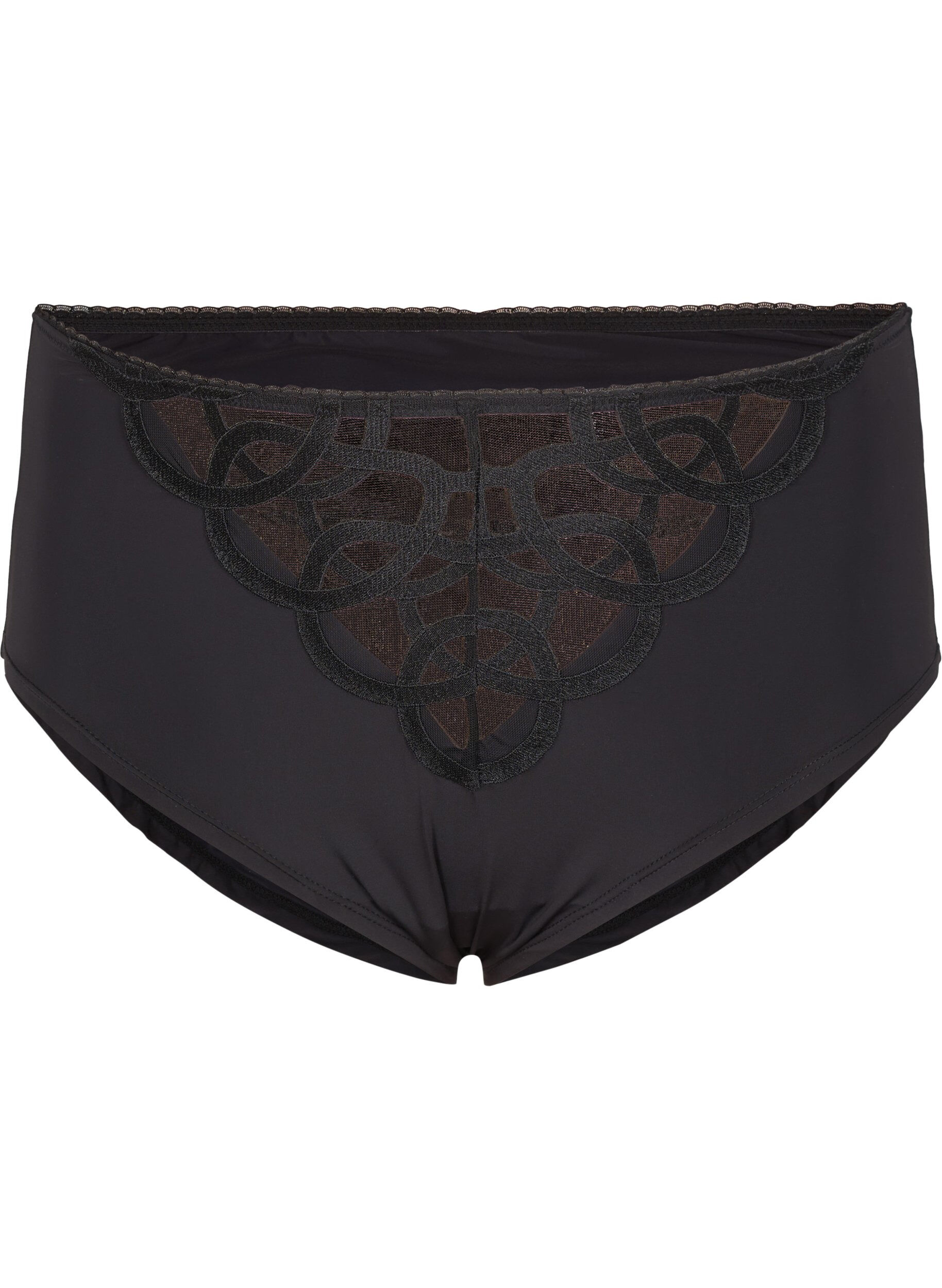 Microfiber trusse med blondedetalje