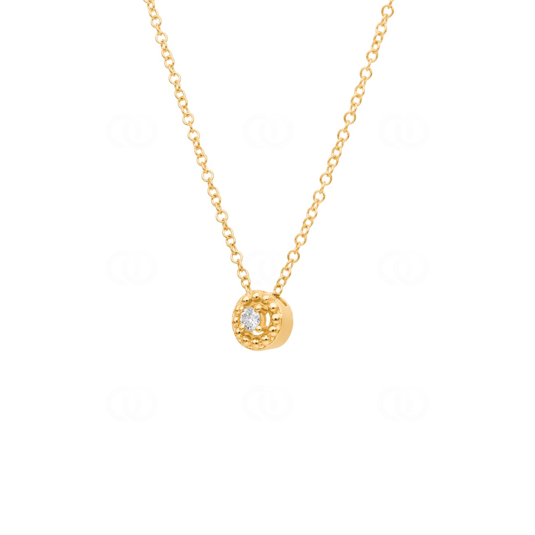 Collier mit Anhänger 750/18 K Gelbgold mit Diamant 0.04ct H/Si