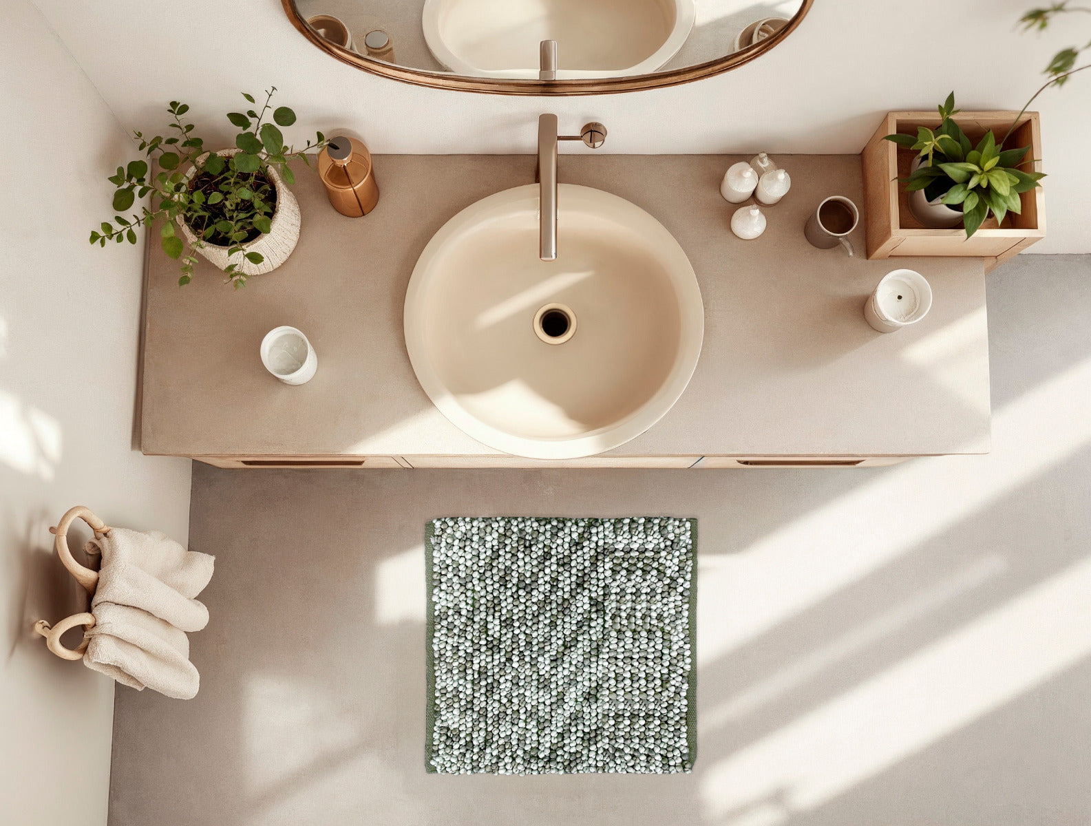 Zo Home Bidetmat Zola - 60x60cm army green