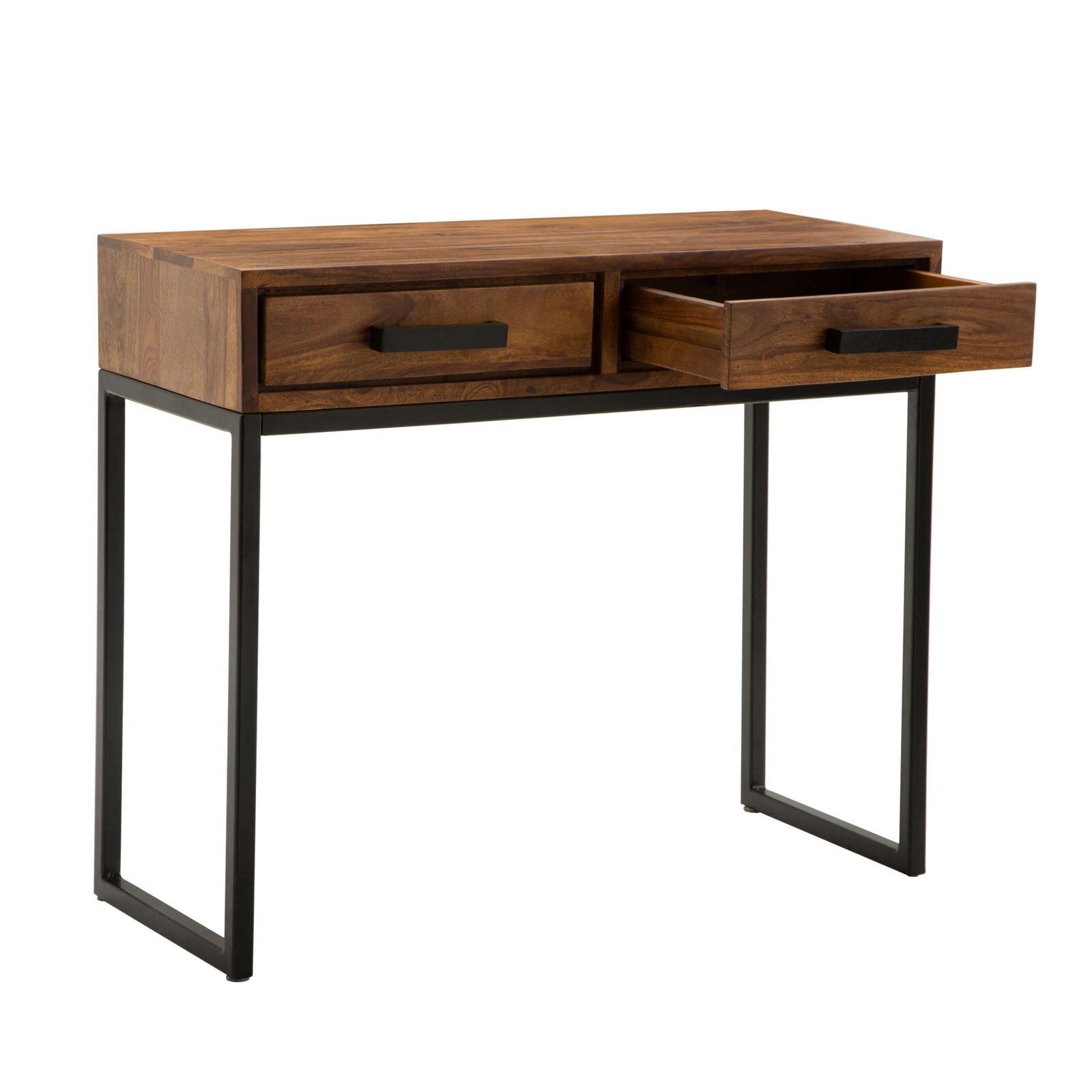 Konsolentisch 90 x 77 cm Sheesham braun schwarz
