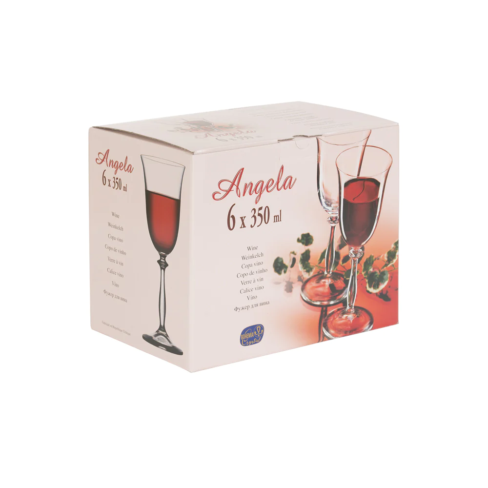 Boîte de 6 verres à pied Angela filet or 35 cl Table passion