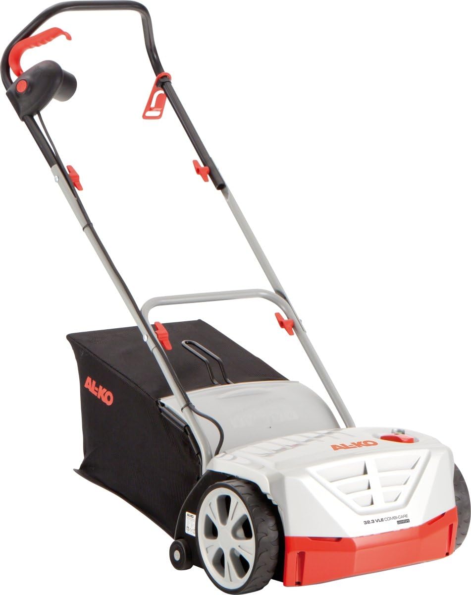 AL-KO Elektro-Vertikutierer Basic Care 32.5 VE Classic, 32 cm Arbeitsbreite, 1000 Watt Motorleistung, 5-fache Arbeitstiefe, inkl. Vertikutierwalze und Fangsack, für Flächen bis 400 m²