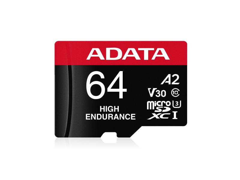ADATA microSDXC-Karte High Endurance 64 GB SD-Karte, UHS-I U3 Class 10 V30 A2, 64 GB