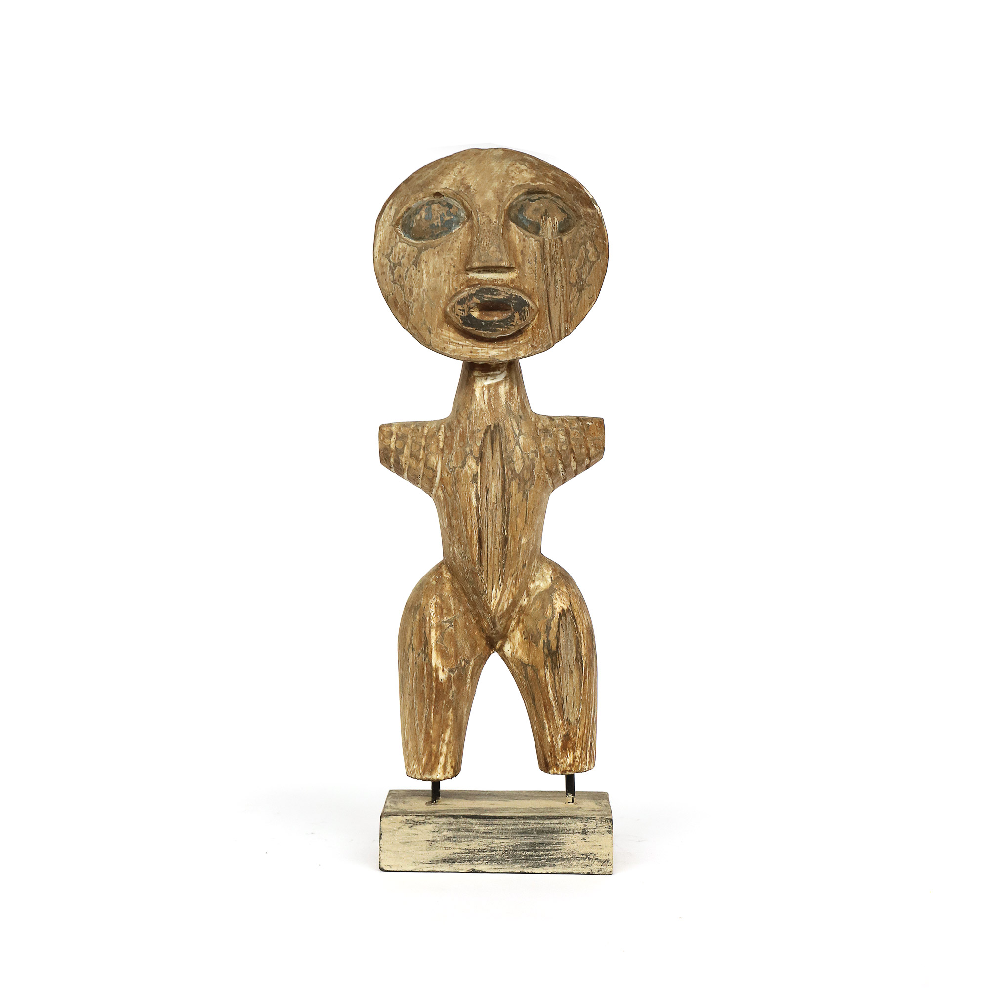 Primitive Holzskulptur M, H 46 cm, B 15 cm, L 7,5 cm von fischer's lagerhaus