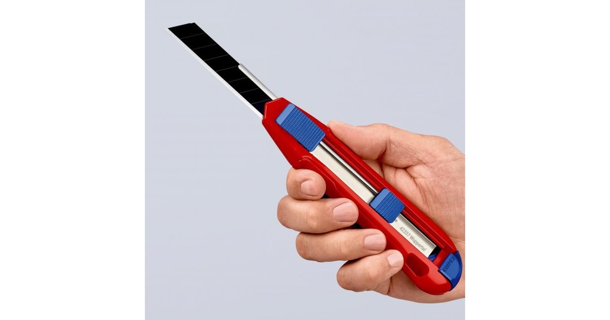 KNIPEXCutiX Universele mes stanleymes  (Rood/blauw, incl. 2 mesbladen)