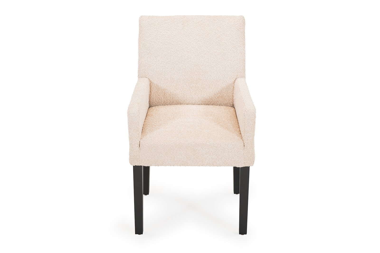 Rigel spisestol med arm Tekstil Teddy 3612 beige med sorte ben. DL10/E018 black sky