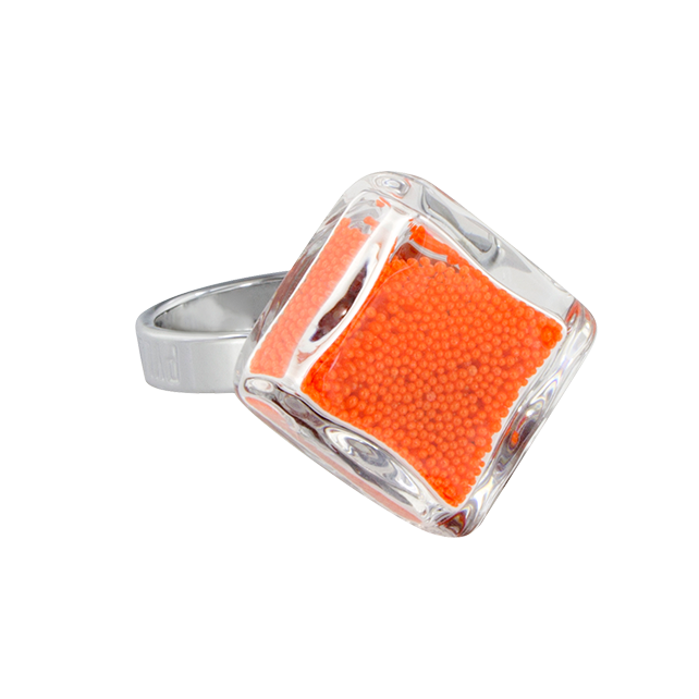 Bague en verre soufflée - Losange Nano Billes