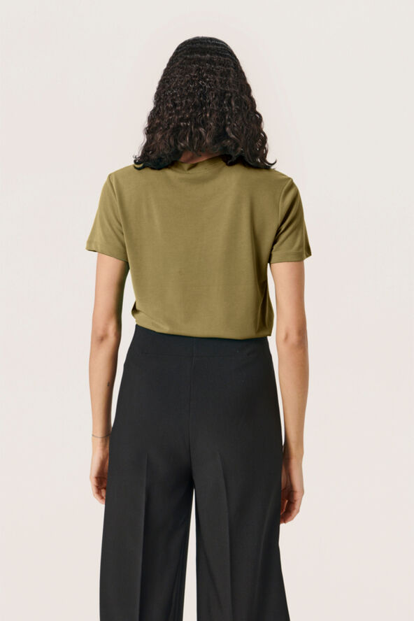 Soaked in Luxury SLColumbine crew-neck T-shirt SS Martini olive