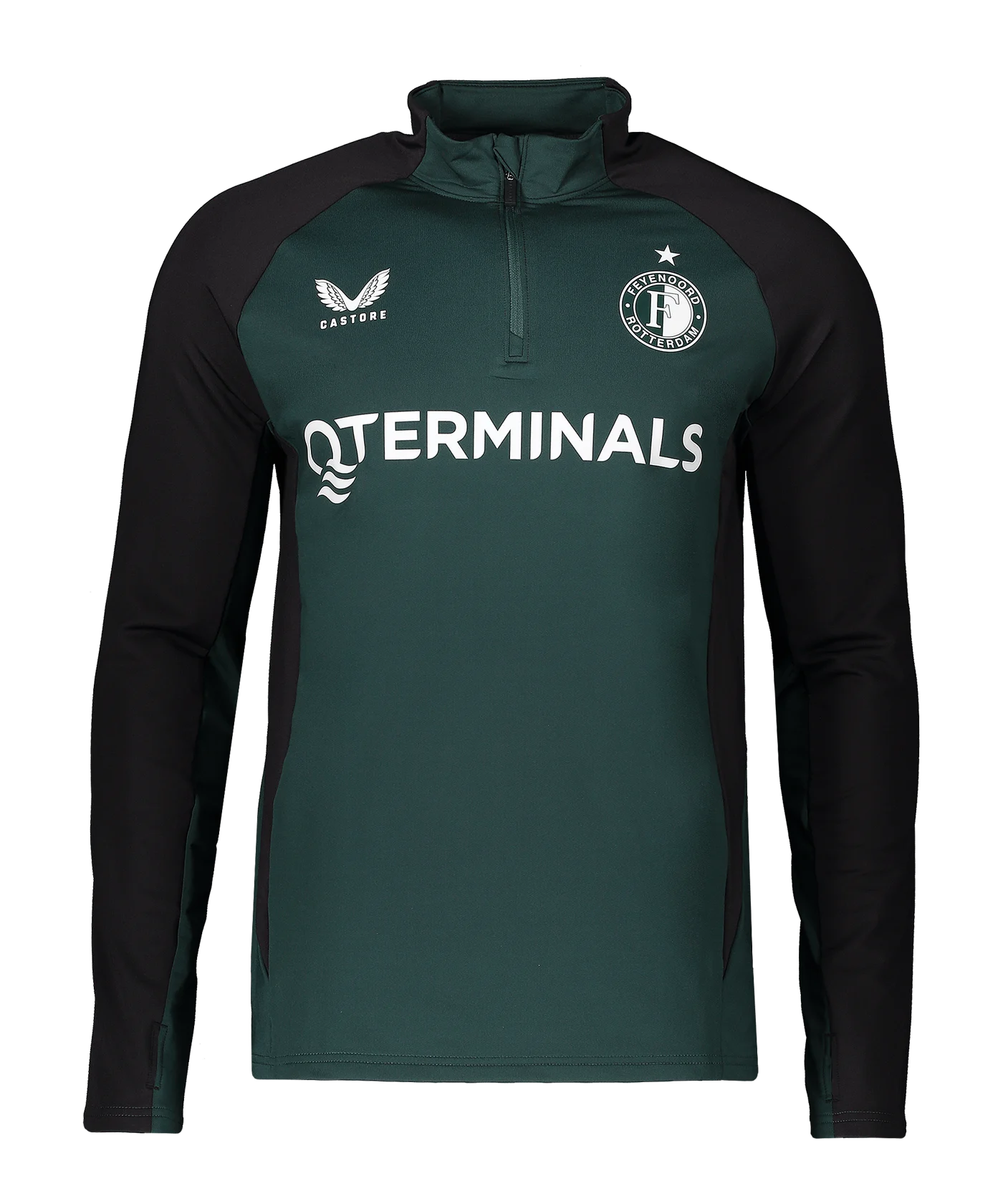 Castore Feyenoord Rotterdam Pro Coaches 1/4 Zip Sweatshirt Grün F092