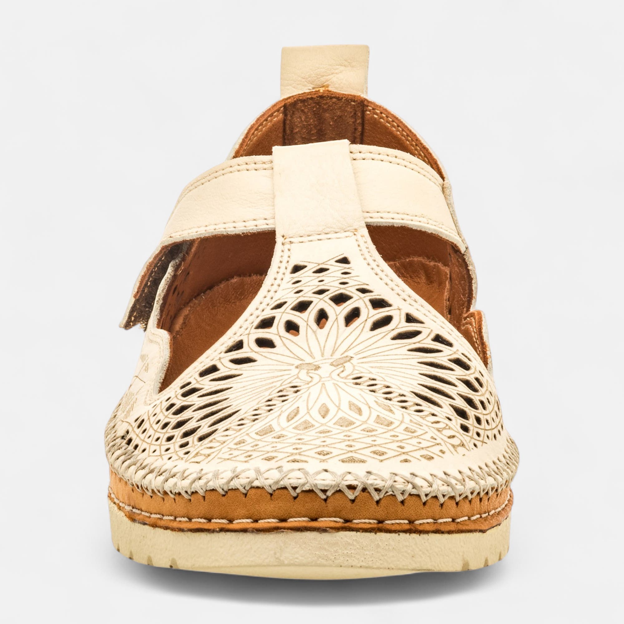 Ballerines Femme en cuir beige