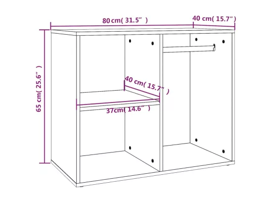 Armoire de dressing noir 80x40x65 cm bois d'ingénierie