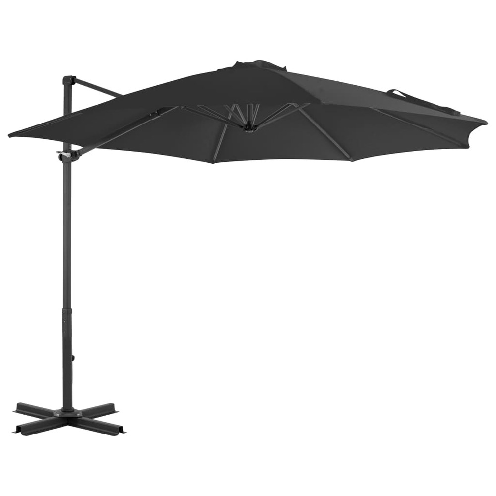 Parasol meuble de jardin en porte-à-faux et poteau en aluminium 300cm anthracite