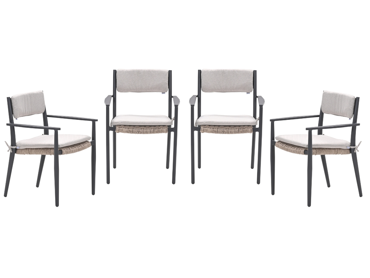Garden Impressions Parijs Carbon Black tuinstoel - Set van 4