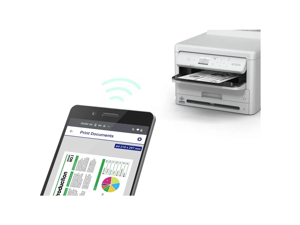 Epson WorkForce Pro WF-M5399DW - Printer - S/H - Duplex - blækprinter - A4/Legal - 1200 x 2400 dpi - op til 25 spm - kapacitet: 330 ark - USB 2.0, Gigabit LAN, Wi-Fi(ac)
