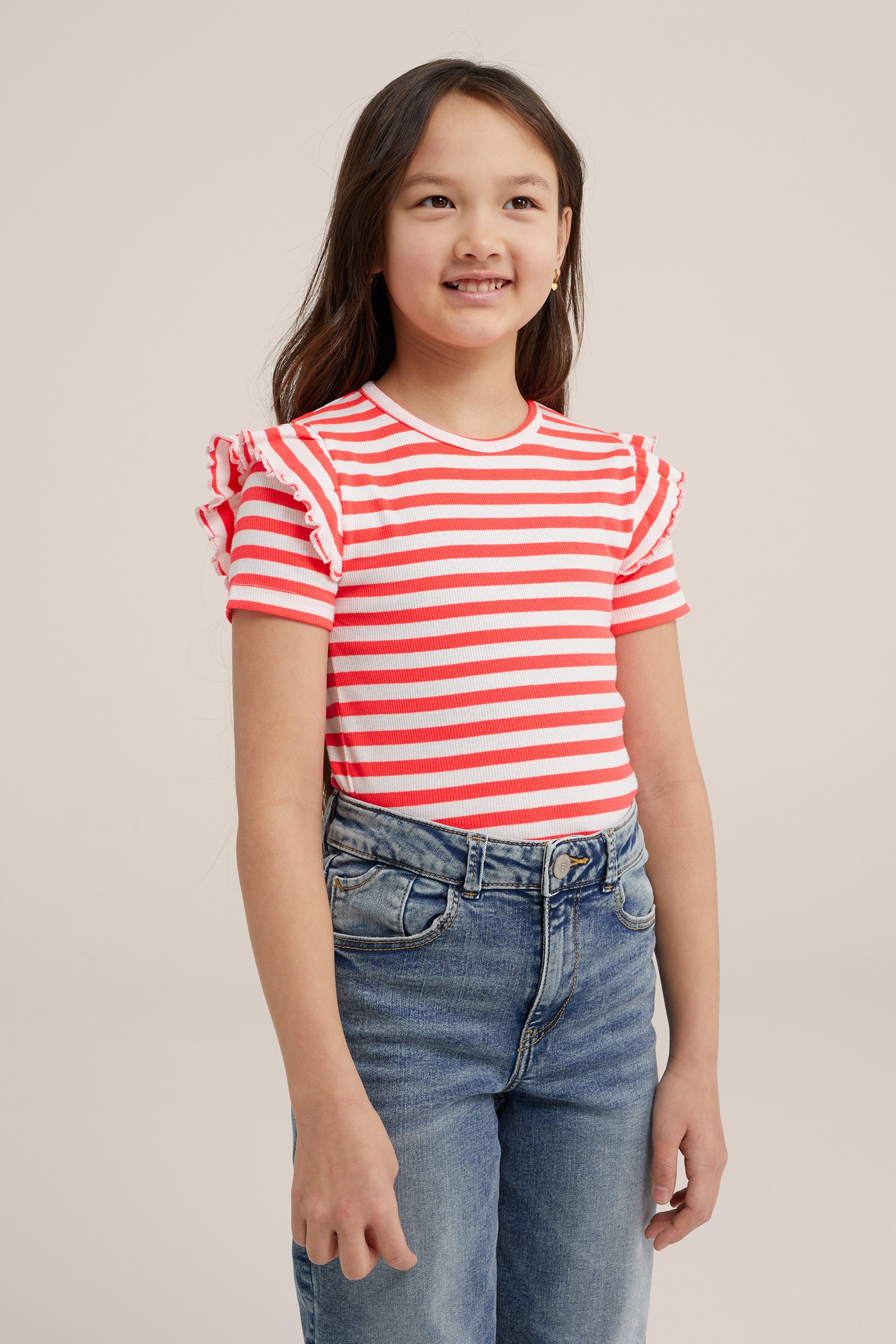 Meisjes T-shirt met dessin WE Fashion Wit